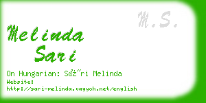 melinda sari business card